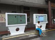 Zemin Standı Açık Dokunmatik Ekran Kiosk Otobüs İstasyonu için 85 Inch LCD Ekran Paslanmaz Çelik