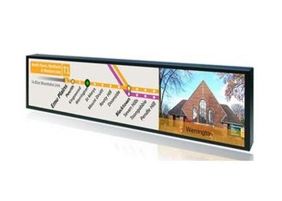 Otobüsler ve Metro İstasyonları İçin 28 İnç Gerilmiş Çubuk LCD Ekran Dijital Tabela Kiosk